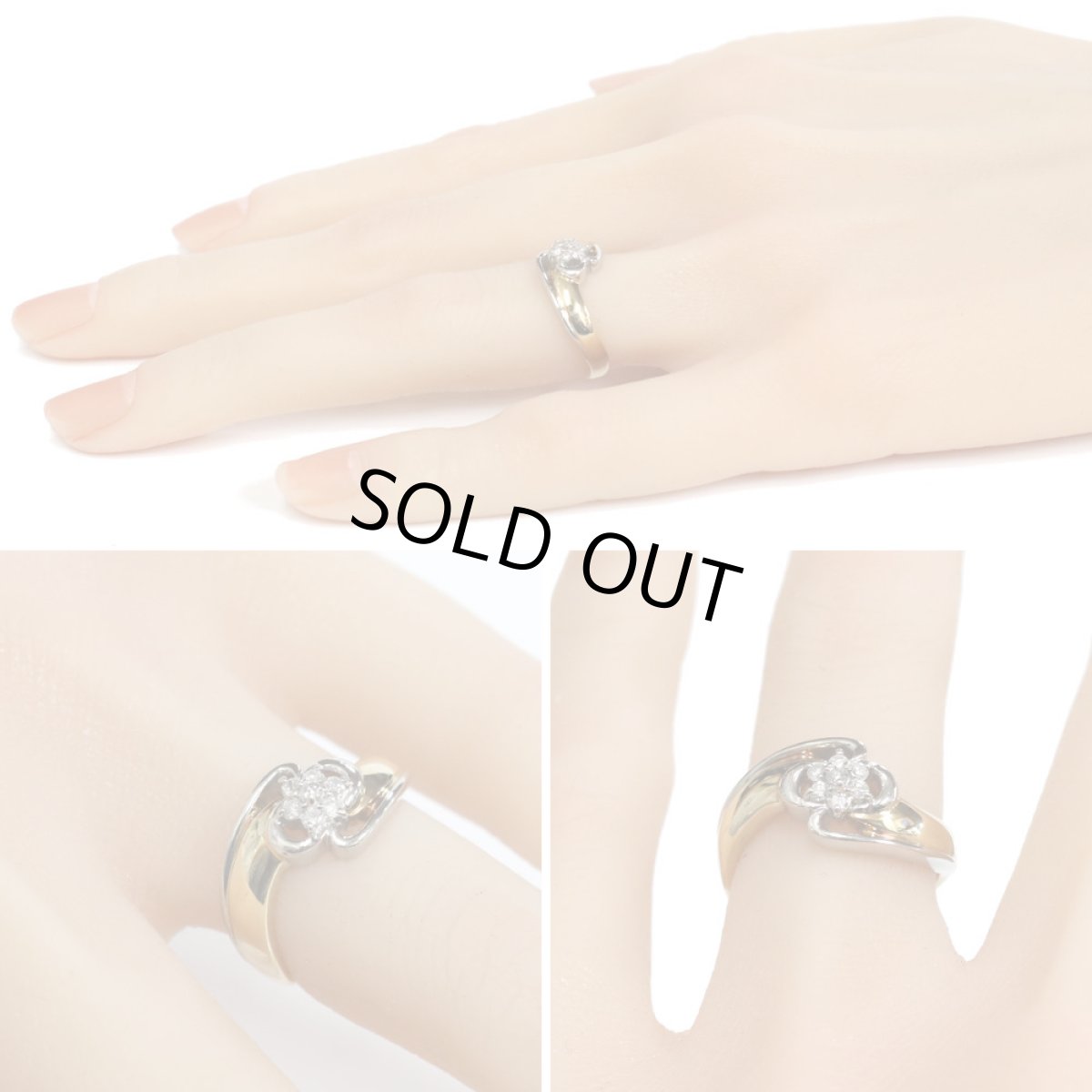 画像9: K18/Pt850ダイヤモンドリング D0.11 5.5g #9.5 (9)