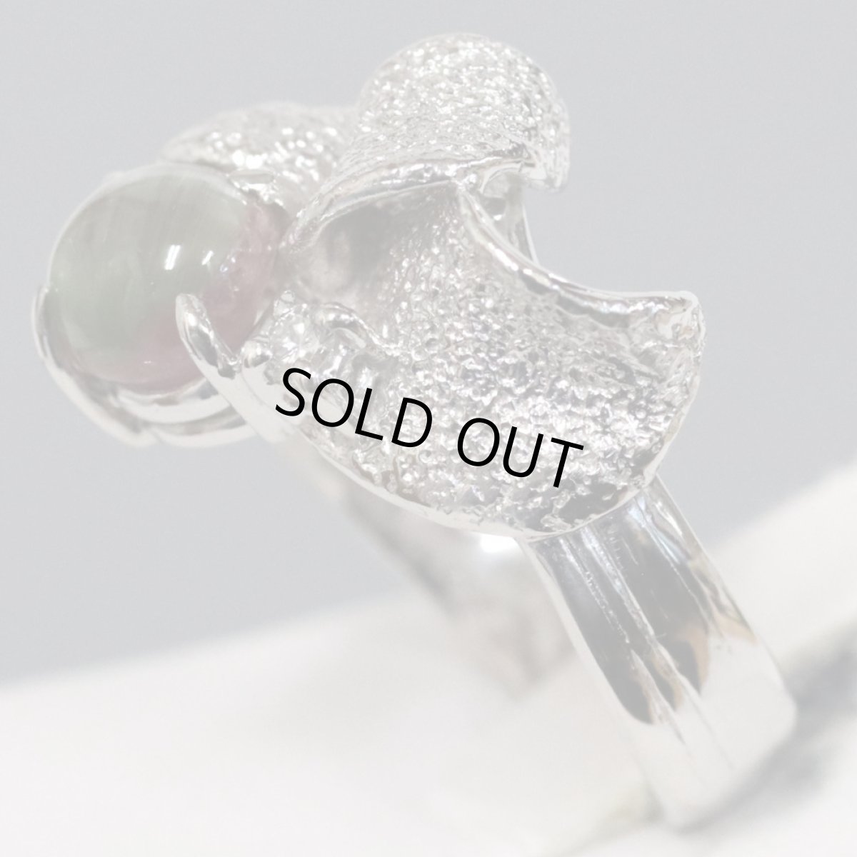 画像2: タサキ Pt900バイカラートルマリンキャッツアイダイヤモンドリング 1.35 D0.03 9.3g #10 (2)