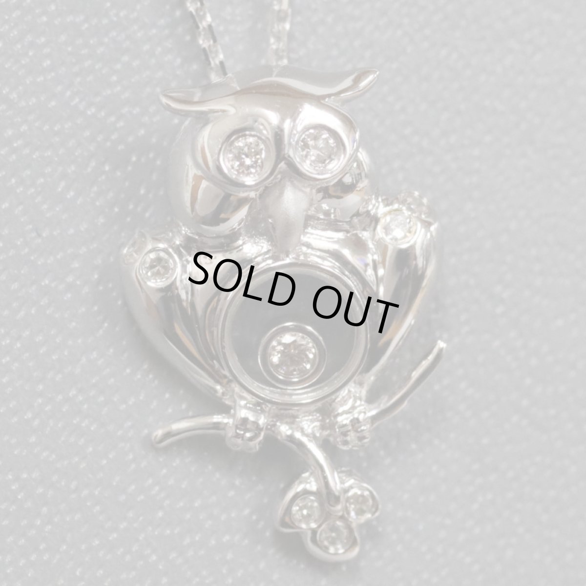 画像2: 750ダイヤモンドペンダント フクロウモチーフ 3.8g (2)