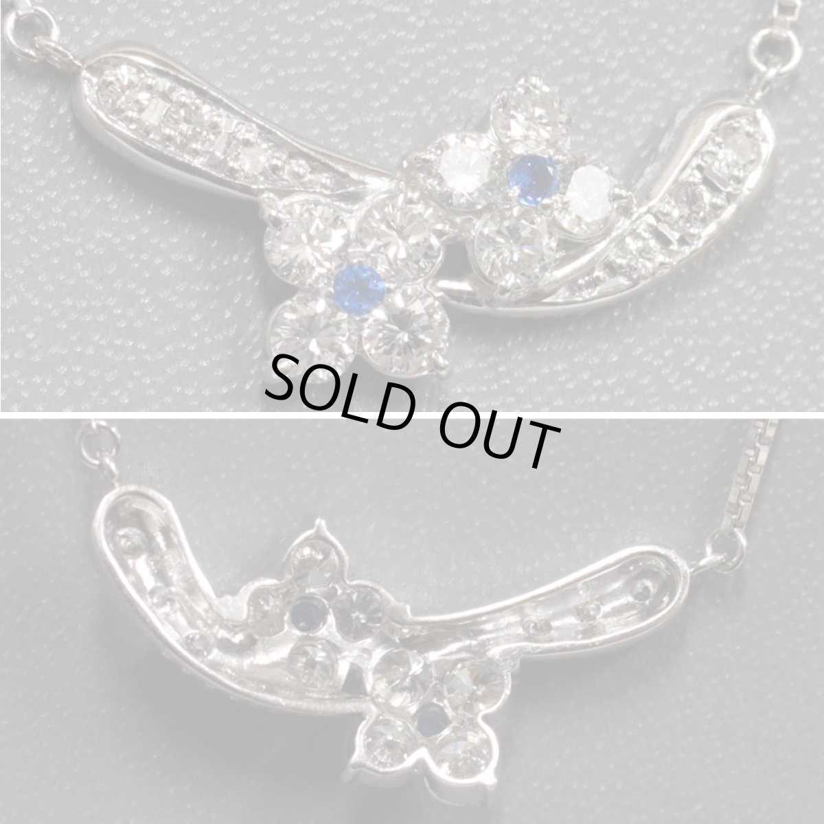 画像4: Pt900/850アウイナイトダイヤモンドネックレス 0.04 D0.88 6.9g (4)