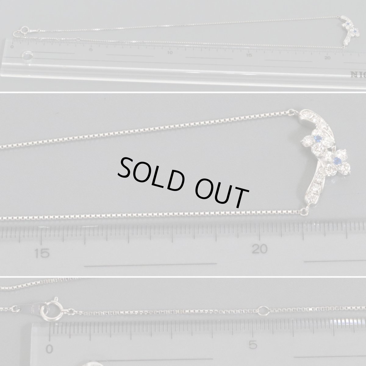 画像8: Pt900/850アウイナイトダイヤモンドネックレス 0.04 D0.88 6.9g (8)