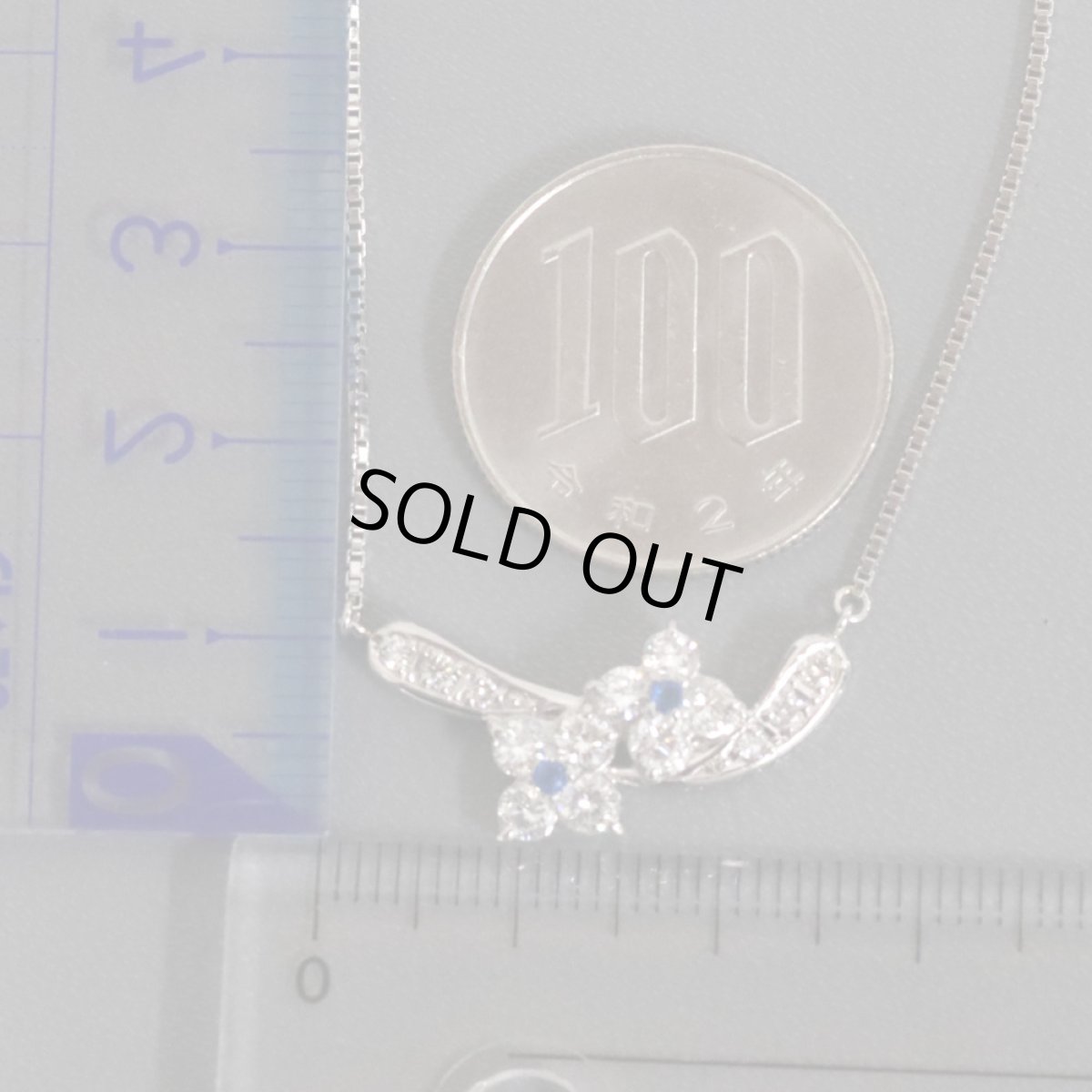 画像9: Pt900/850アウイナイトダイヤモンドネックレス 0.04 D0.88 6.9g (9)