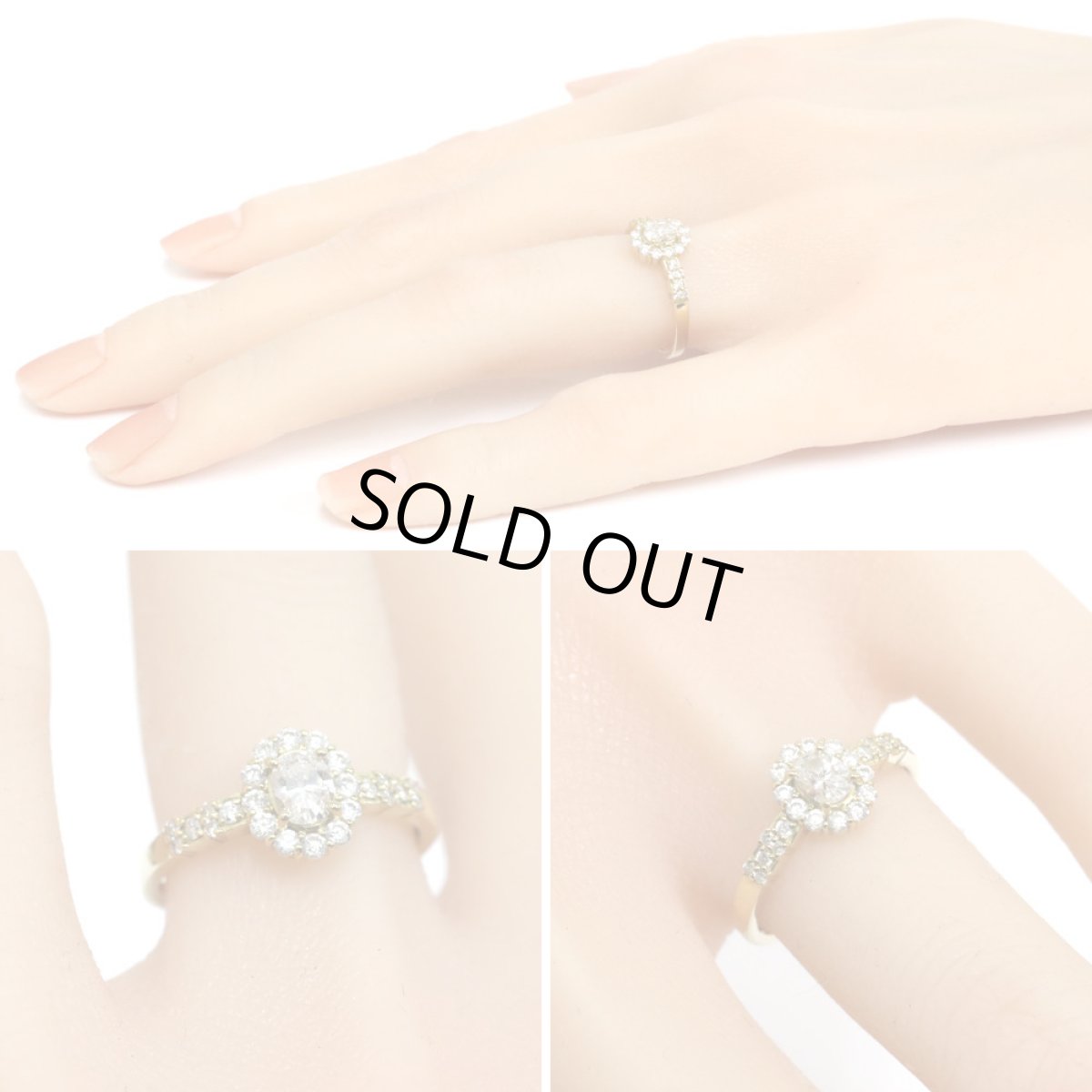 画像10: K18ダイヤモンドリング D0.28 D0.32 2.5g #12.5 (10)