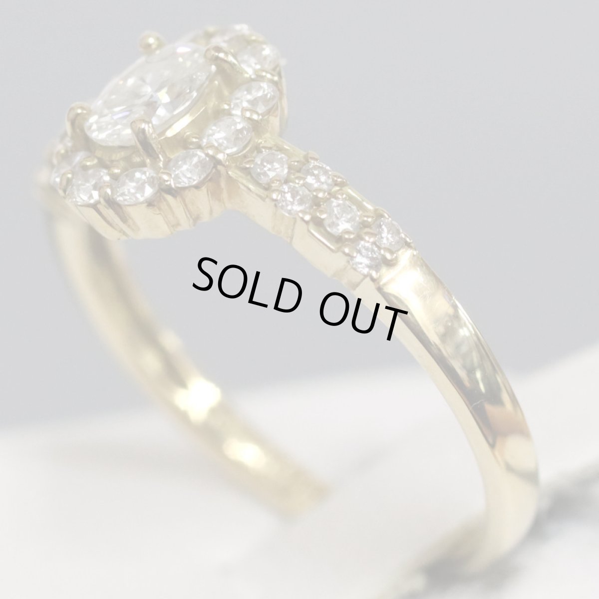 画像2: K18ダイヤモンドリング D0.28 D0.32 2.5g #12.5 (2)