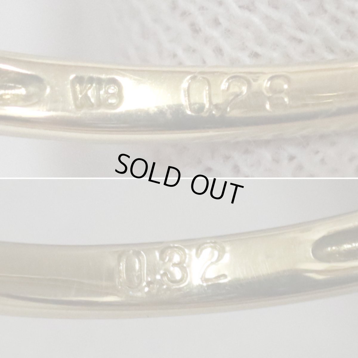 画像7: K18ダイヤモンドリング D0.28 D0.32 2.5g #12.5 (7)