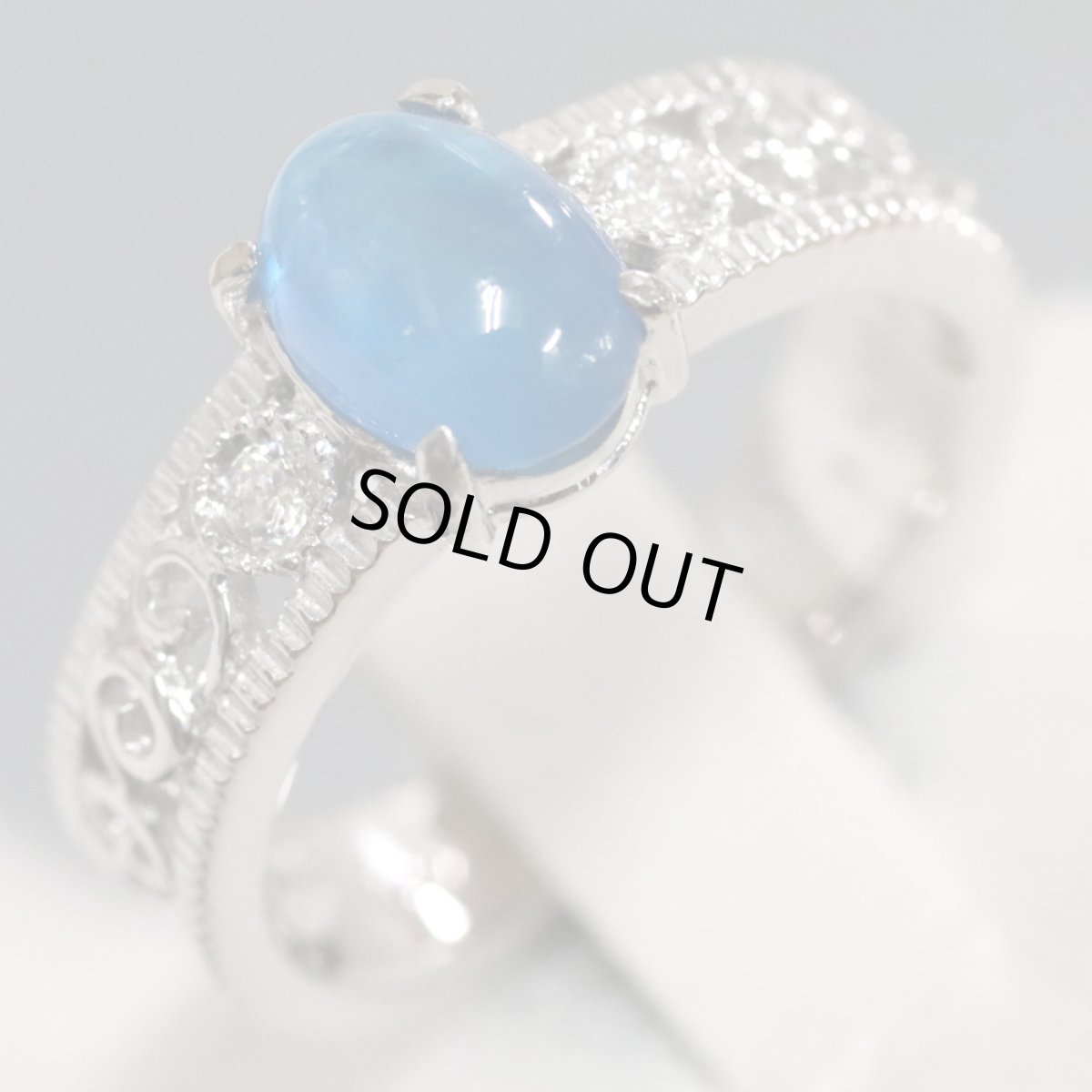 画像2: K18WGアパタイトキャッツアイダイヤモンドリング 1.37 D0.05 5.5g #11 (2)