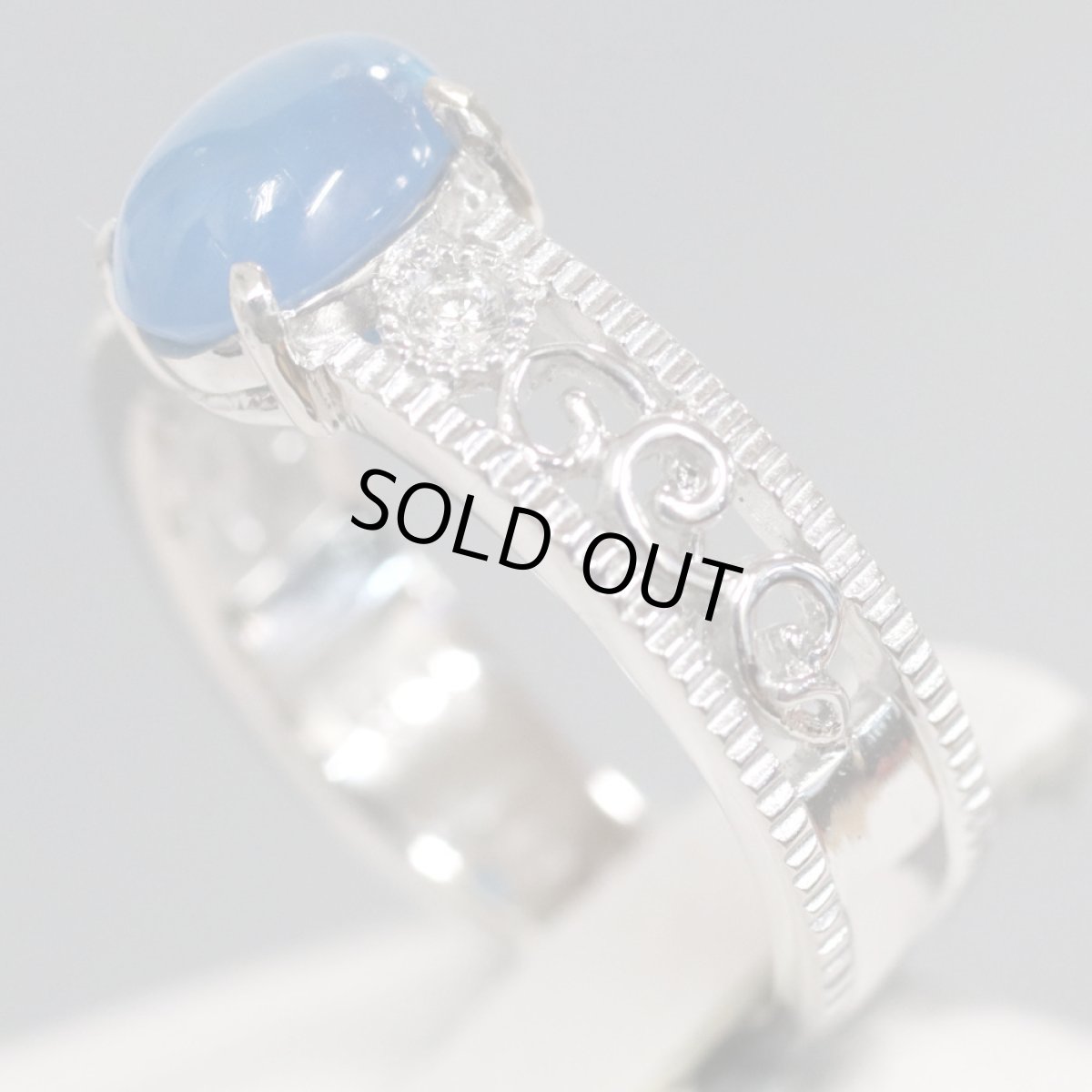 画像3: K18WGアパタイトキャッツアイダイヤモンドリング 1.37 D0.05 5.5g #11 (3)