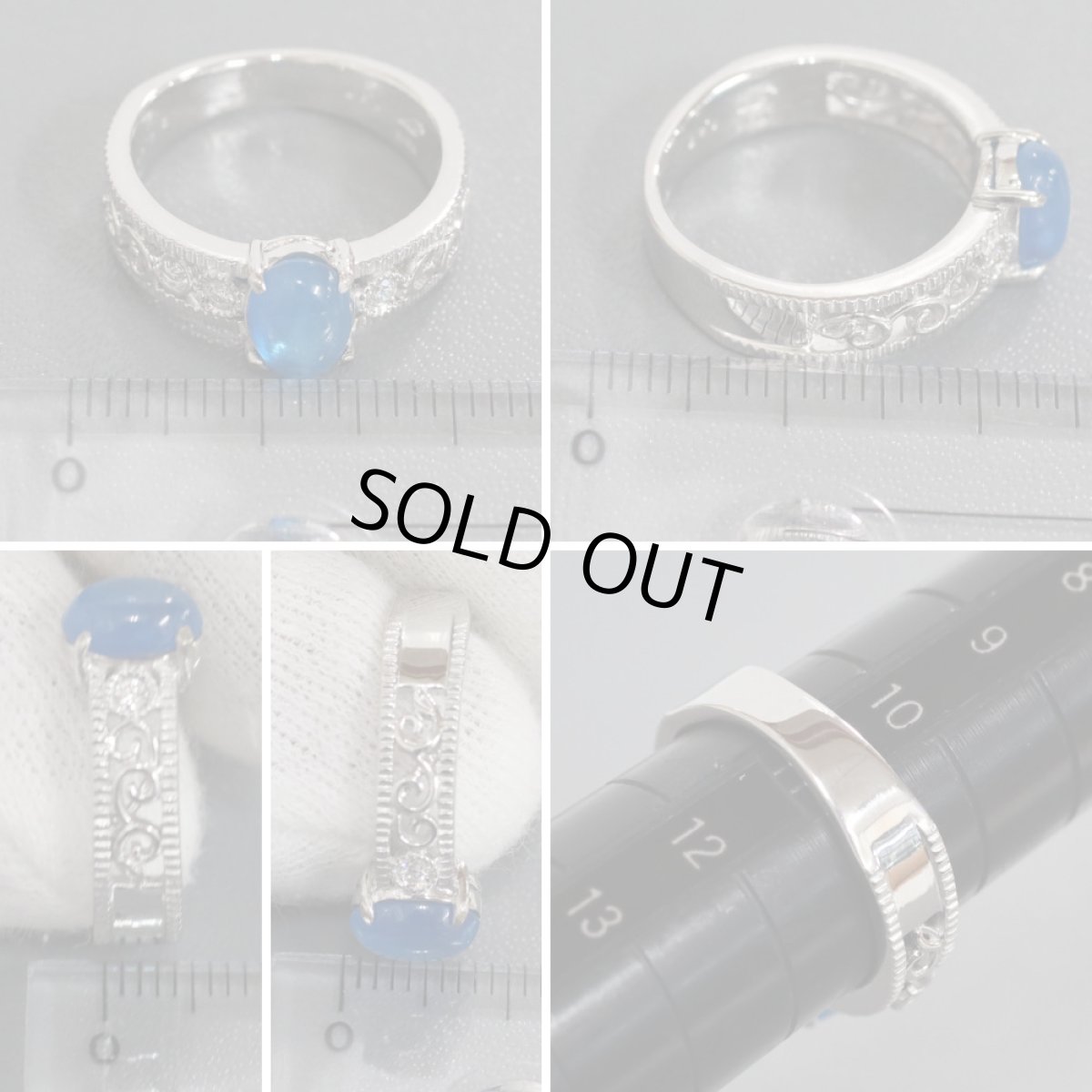 画像8: K18WGアパタイトキャッツアイダイヤモンドリング 1.37 D0.05 5.5g #11 (8)