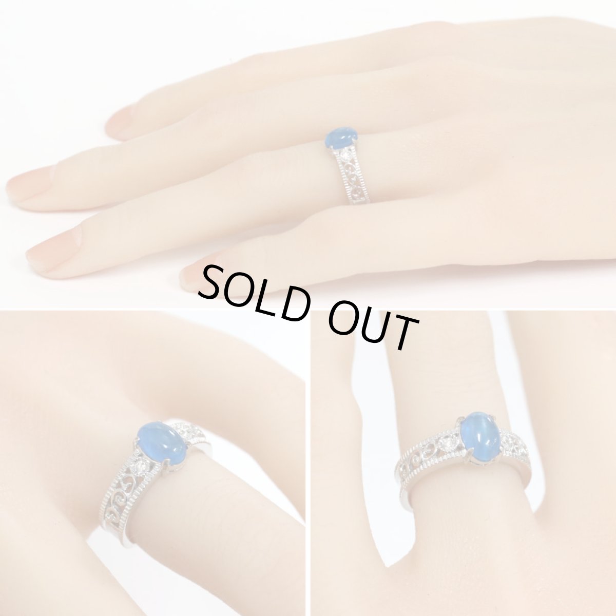 画像9: K18WGアパタイトキャッツアイダイヤモンドリング 1.37 D0.05 5.5g #11 (9)