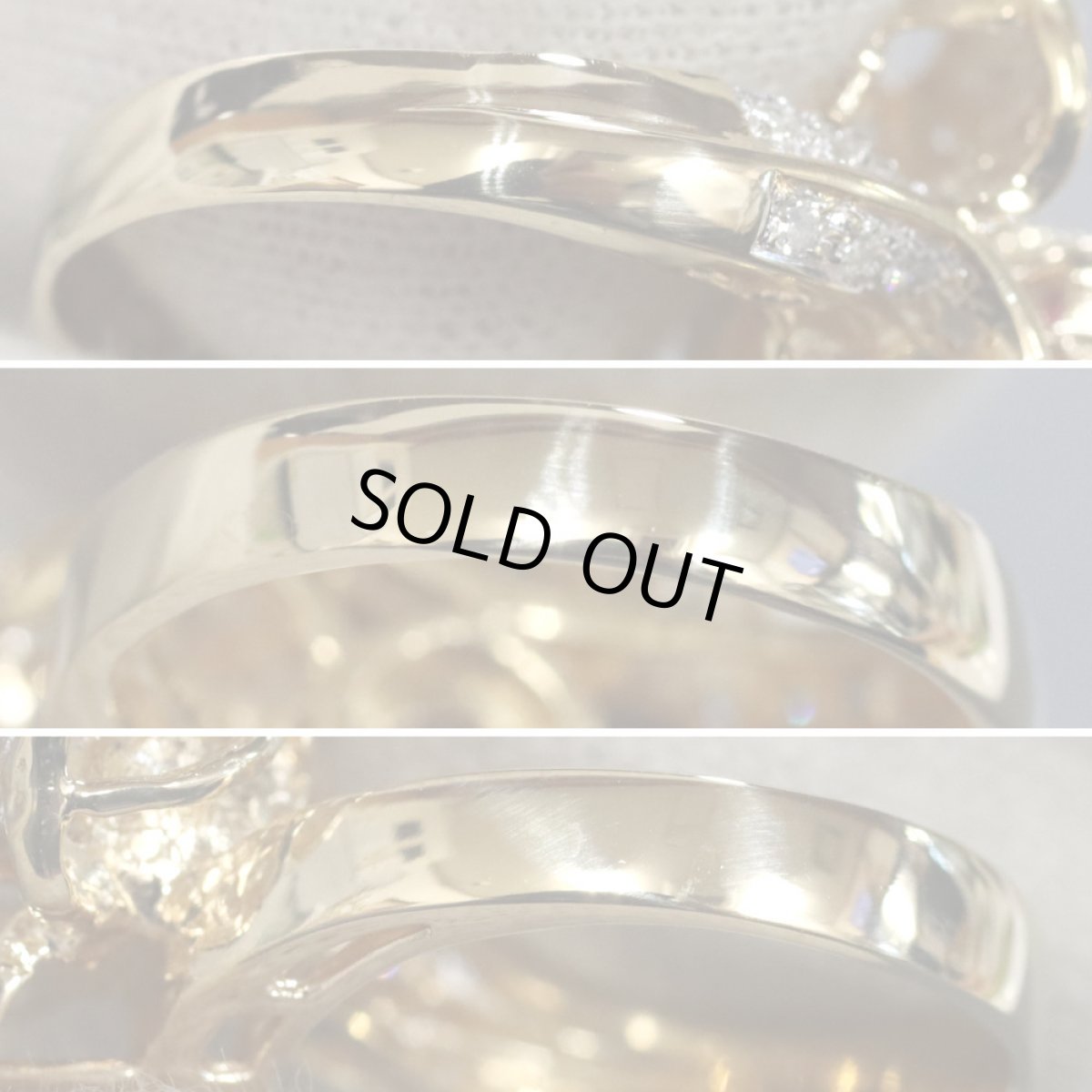 画像5: K18ルビーサファイアダイヤモンドリング フラワーモチーフ D0.65 R0.30 S0.37 9.9g #11 (5)