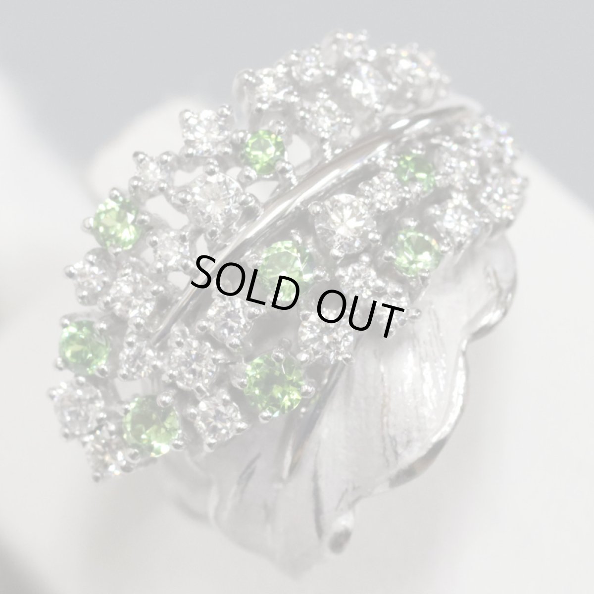 画像3: K18WGデマントイドガーネットダイヤモンドリング G0.51 D0.83 15.7g #12 ソーティング (3)