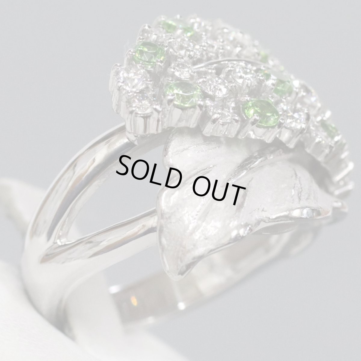 画像4: K18WGデマントイドガーネットダイヤモンドリング G0.51 D0.83 15.7g #12 ソーティング (4)