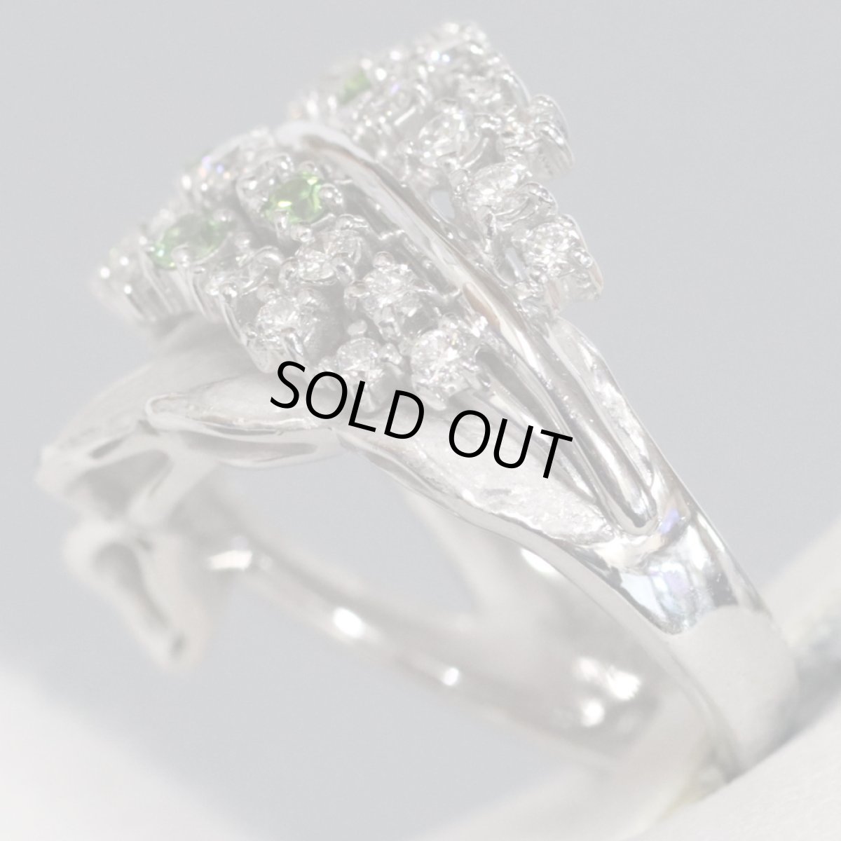 画像5: K18WGデマントイドガーネットダイヤモンドリング G0.51 D0.83 15.7g #12 ソーティング (5)