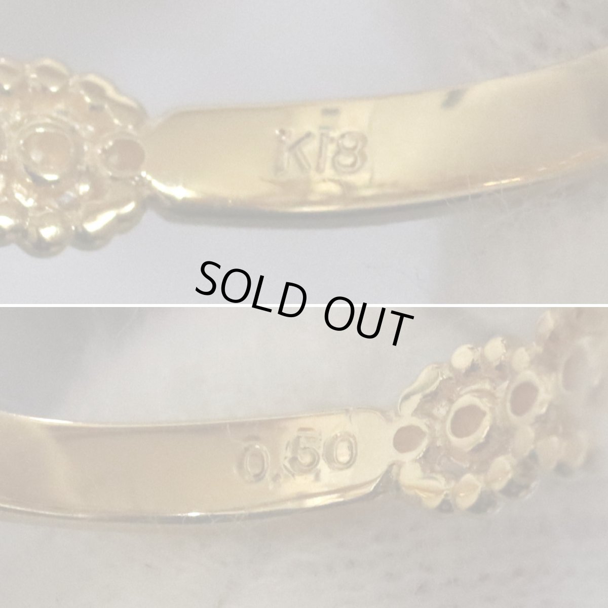 画像7: K18ダイヤモンドリング D0.50 2.8g #12 (7)