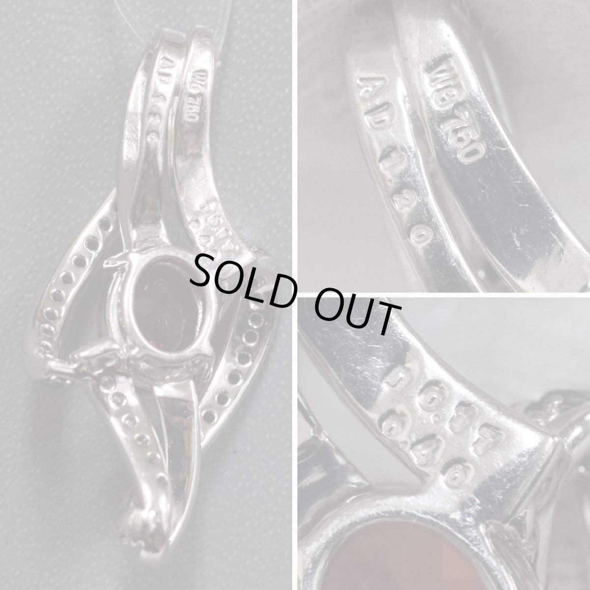 画像4: K18WGアンデシンダイヤモンドペンダントトップ 1.20 BkD0.40 D0.17 6.7g (4)