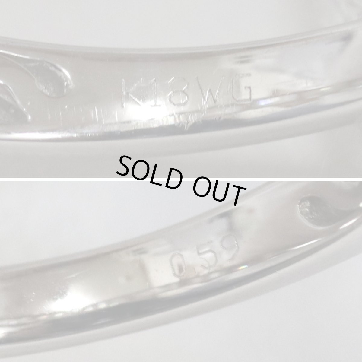 画像7: K18WGテーパーダイヤモンドリング D0.59 2.9g #12 (7)