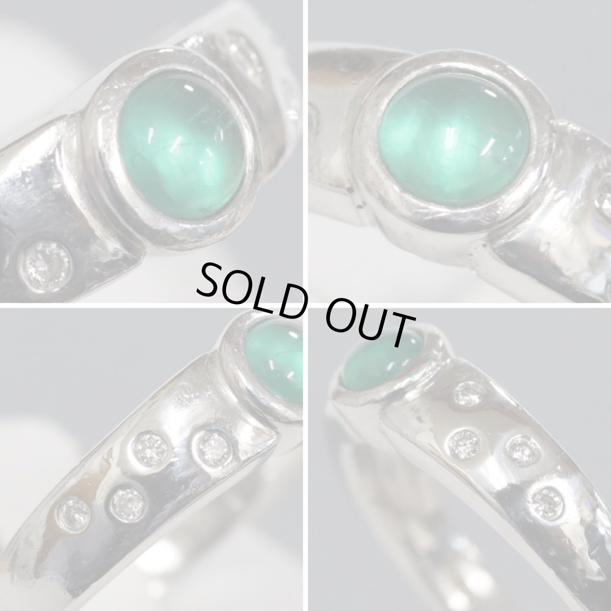 画像4: Pt900エメラルドダイヤモンドリング E0.43 D0.09 8.4g #16 (4)