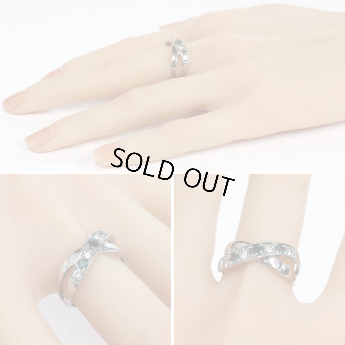 画像10: Pt900アレキサンドライトダイヤモンドリング 0.37 0.32 7.4g #17 (10)