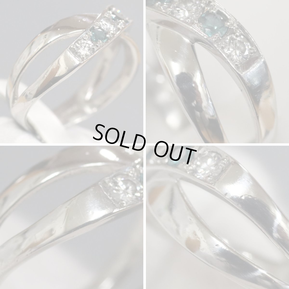 画像4: Pt900アレキサンドライトダイヤモンドリング 0.37 0.32 7.4g #17 (4)