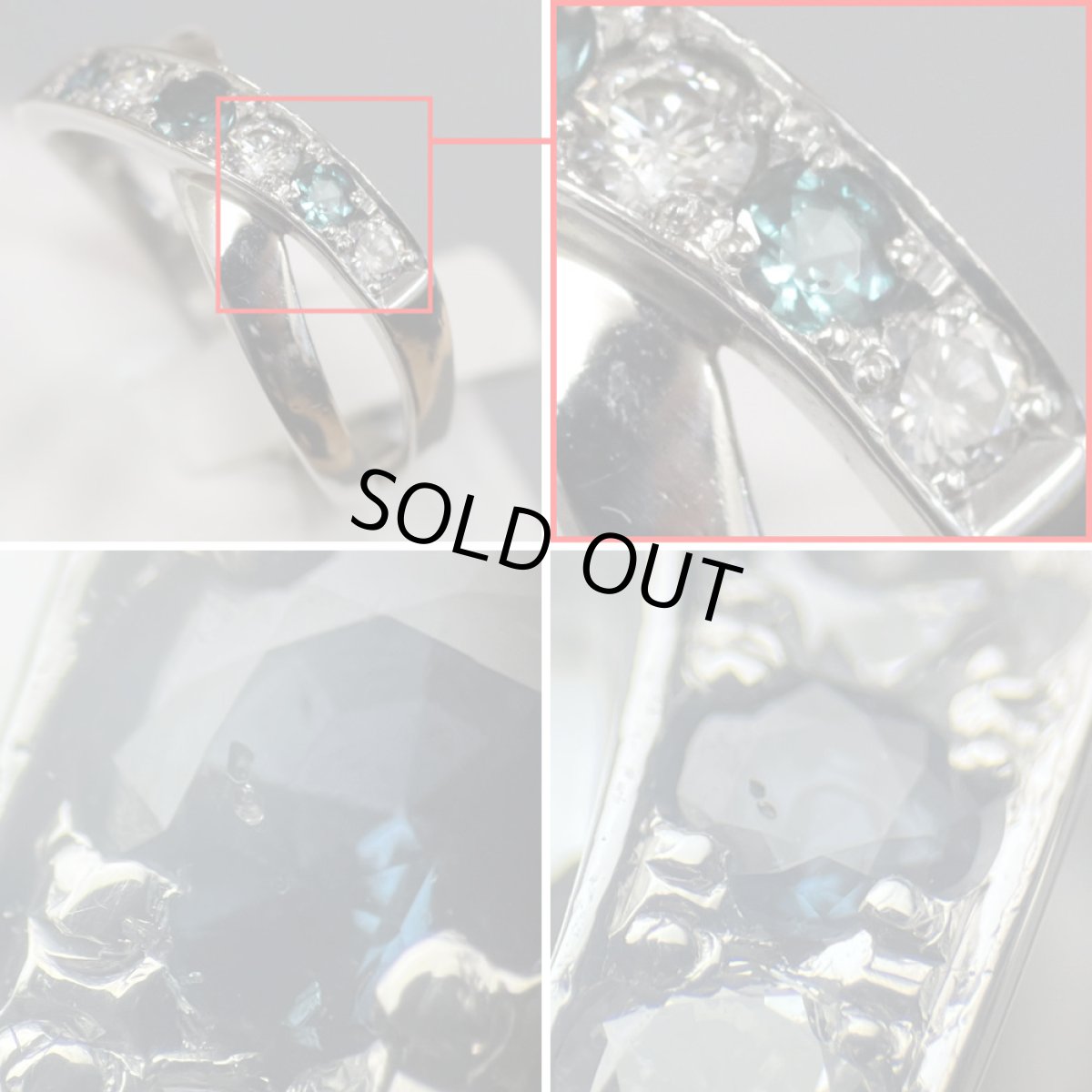 画像6: Pt900アレキサンドライトダイヤモンドリング 0.37 0.32 7.4g #17 (6)