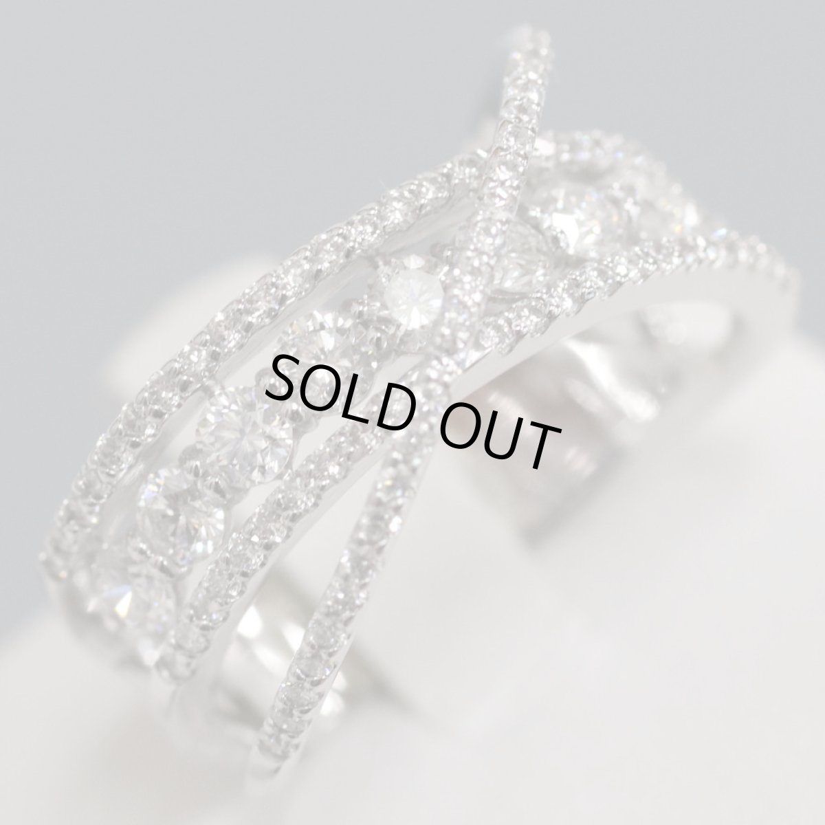 画像3: K18WGダイヤモンドリング D1.30 8.2g #17 (3)