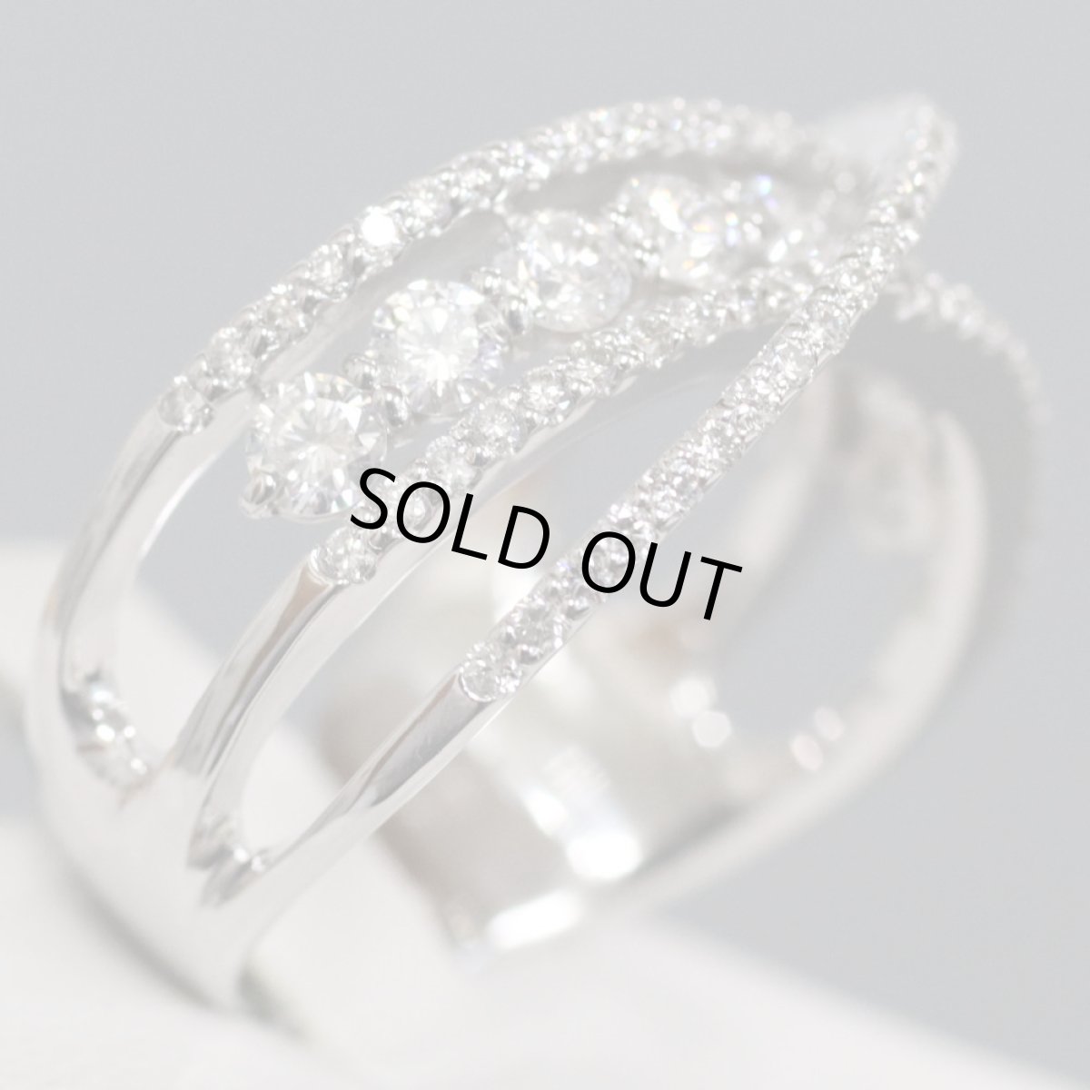 画像4: K18WGダイヤモンドリング D1.30 8.2g #17 (4)