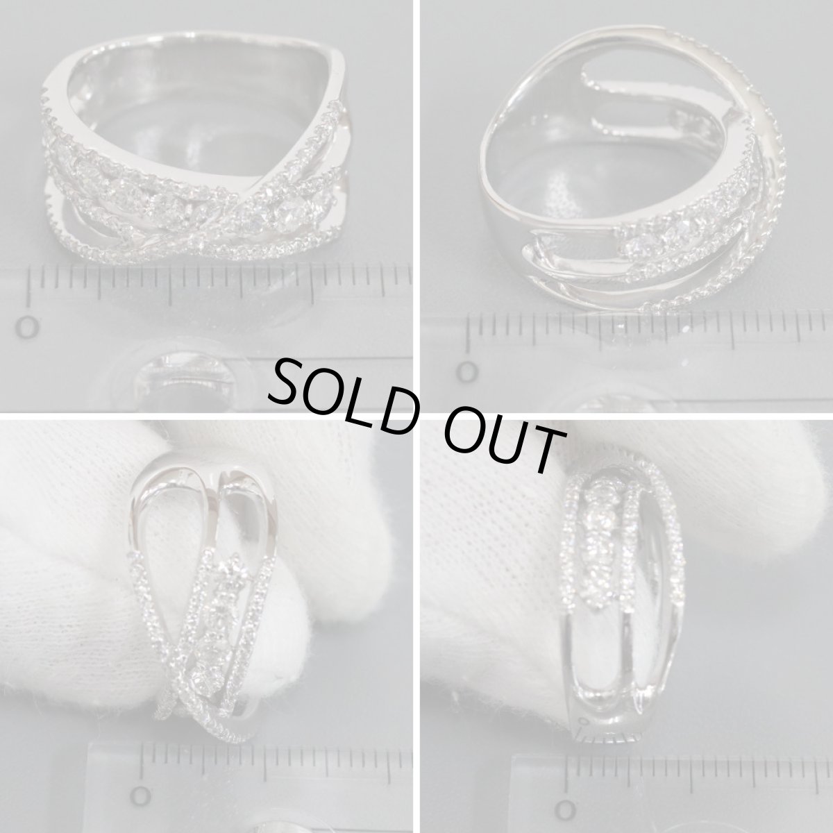 画像8: K18WGダイヤモンドリング D1.30 8.2g #17 (8)