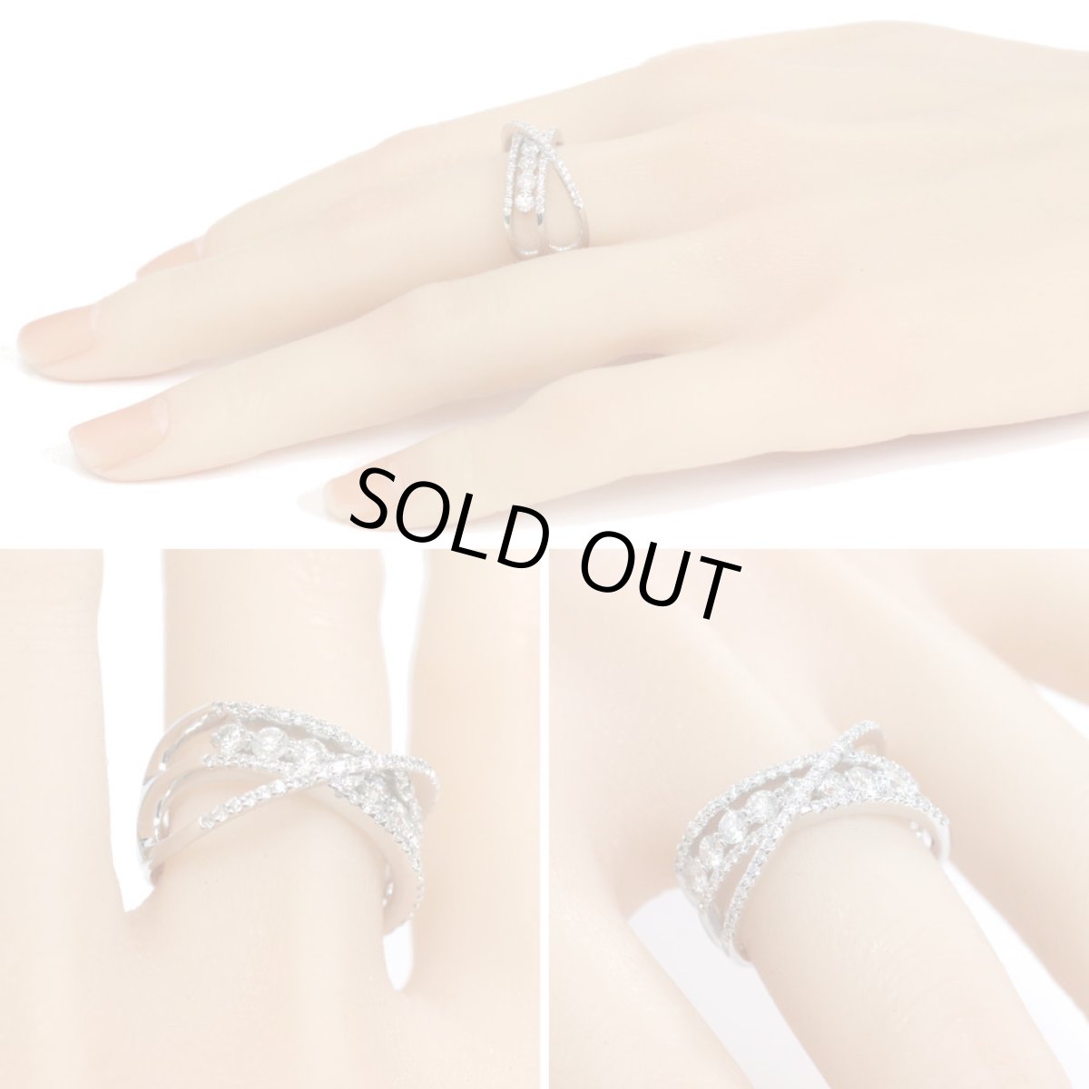 画像9: K18WGダイヤモンドリング D1.30 8.2g #17 (9)