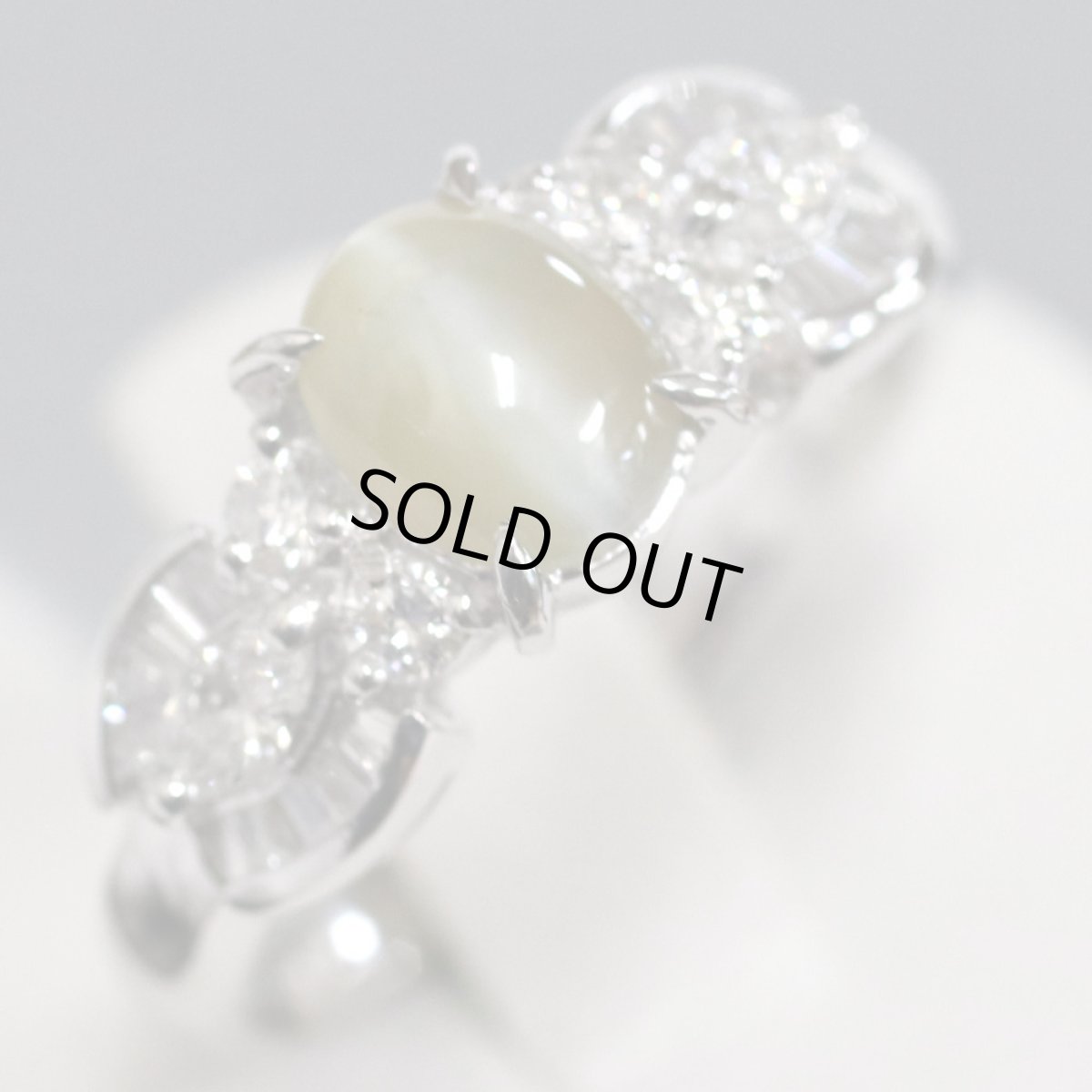 画像3: Pt900クリソベリルキャッツアイダイヤモンドリング CE1.015 D0.46 5.5g #11 (3)