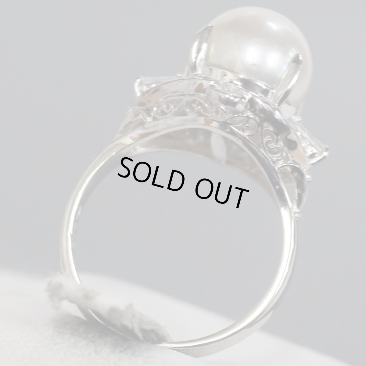 画像5: Pt900パールダイヤモンドリング D0.34 7.3g #12 (5)