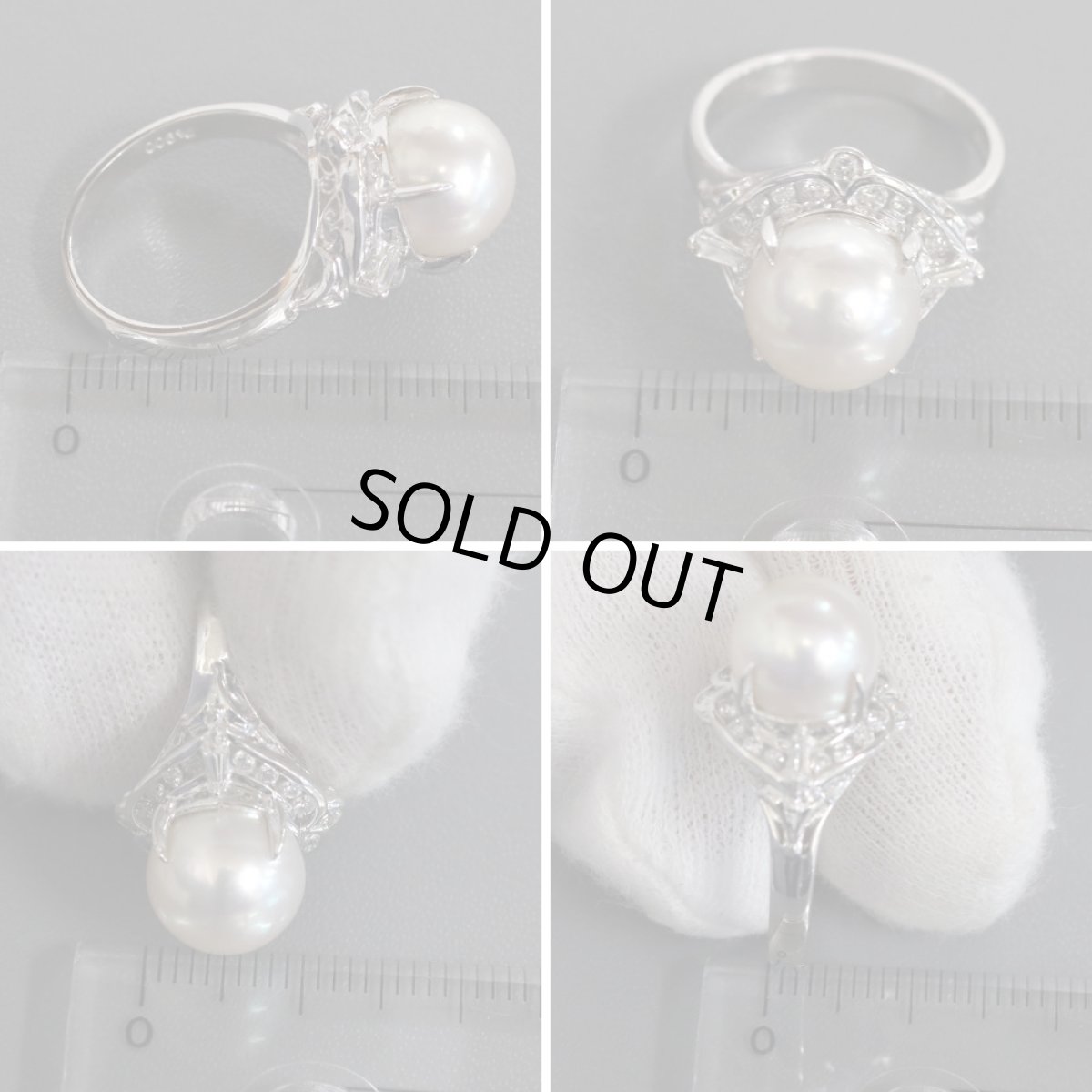 画像9: Pt900パールダイヤモンドリング D0.34 7.3g #12 (9)