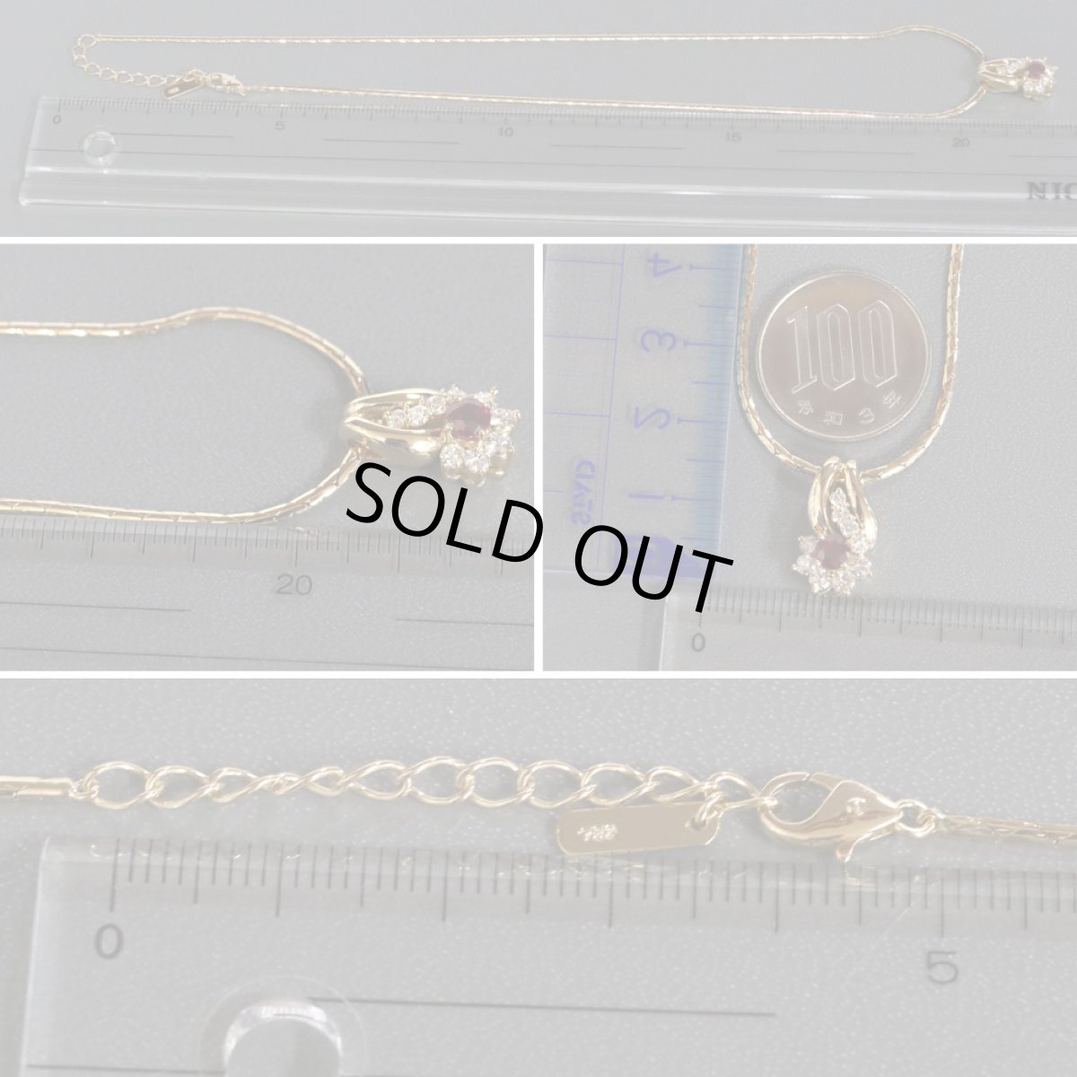 画像9: ミラショーン 750ルビーダイヤモンドネックレス R0.57 D0.51 12.4g (9)