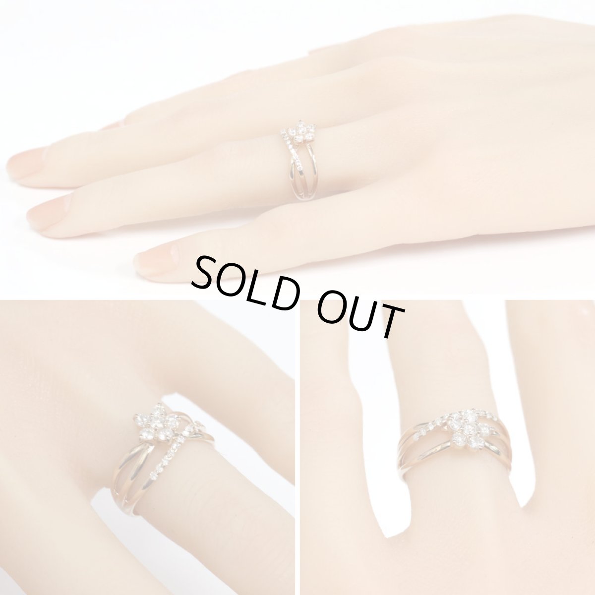 画像10: K18PGダイヤモンドリング フラワーモチーフ D0.50 3.6g #12 (10)