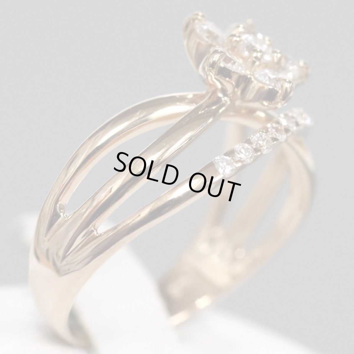 画像4: K18PGダイヤモンドリング フラワーモチーフ D0.50 3.6g #12 (4)