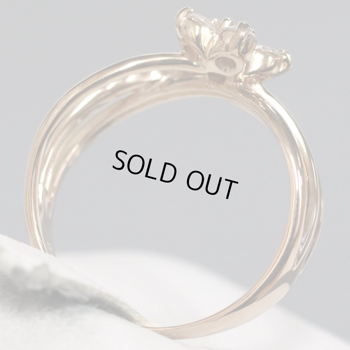 画像5: K18PGダイヤモンドリング フラワーモチーフ D0.50 3.6g #12 (5)