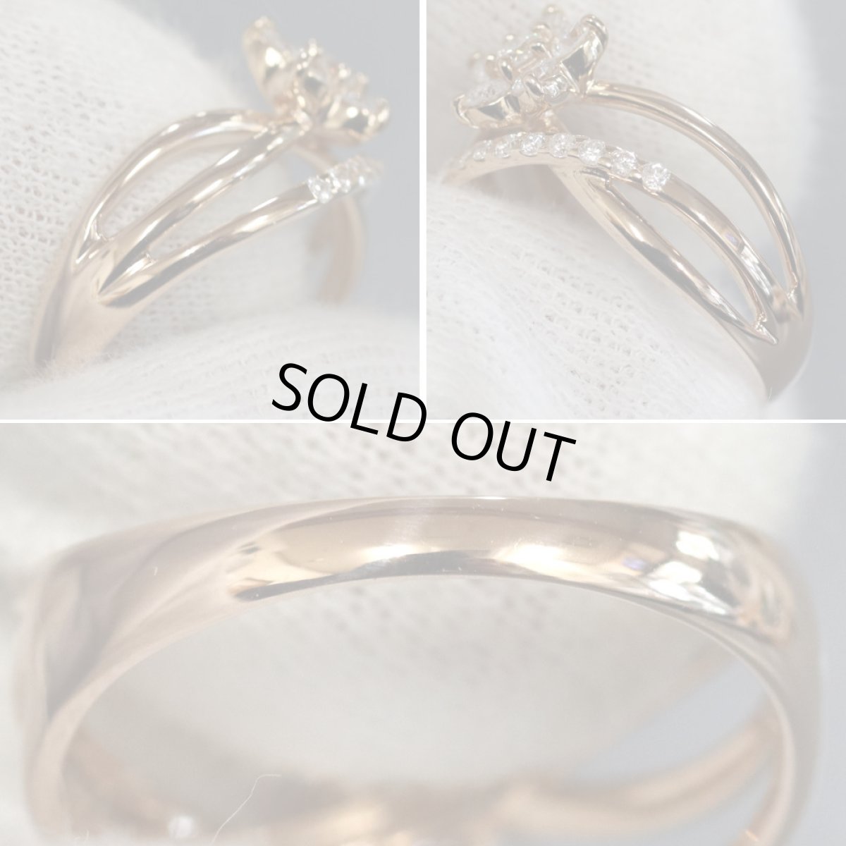 画像6: K18PGダイヤモンドリング フラワーモチーフ D0.50 3.6g #12 (6)