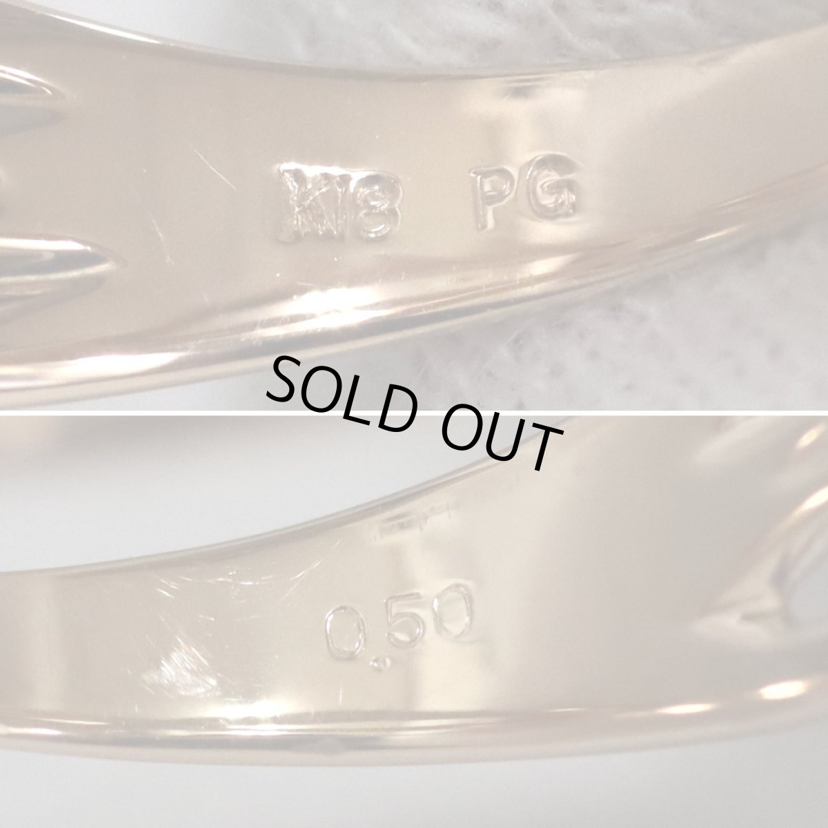 画像7: K18PGダイヤモンドリング フラワーモチーフ D0.50 3.6g #12 (7)