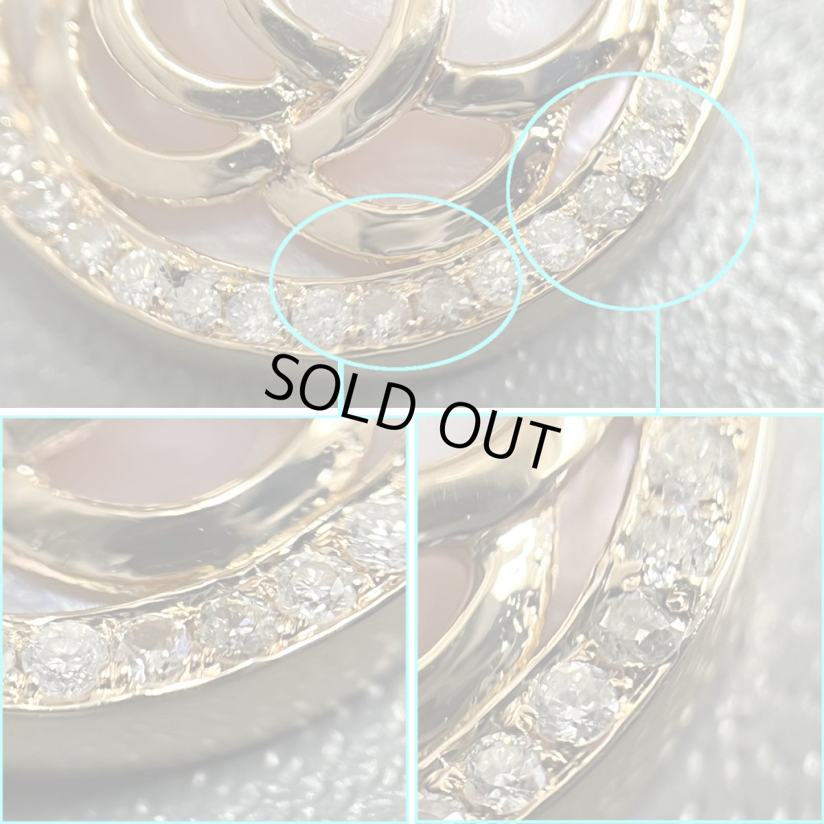 画像3: K18PGシェルダイヤモンドホワイトサファイアネックレス 6.0g (3)