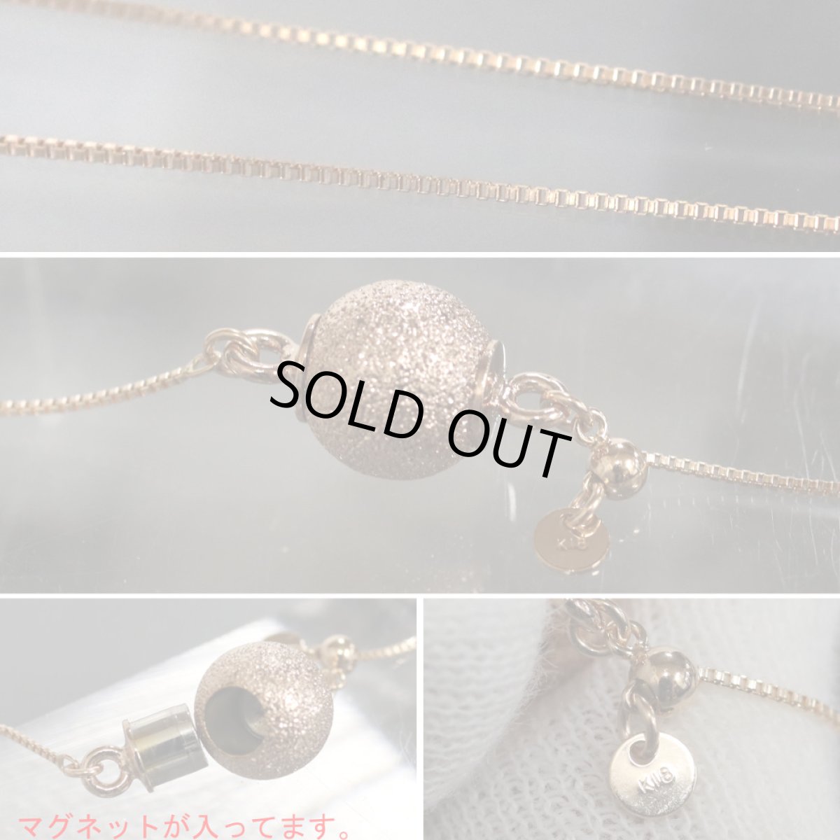 画像9: K18PGシェルダイヤモンドホワイトサファイアネックレス 6.0g (9)