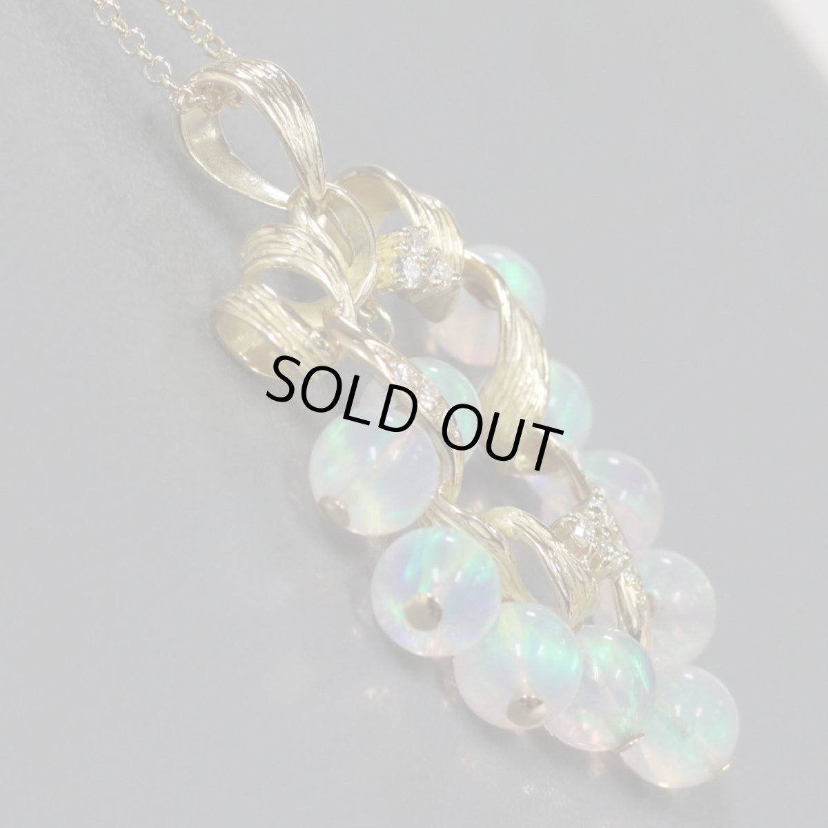 画像2: K18オパールダイヤモンドペンダント D0.30 15.3g (2)