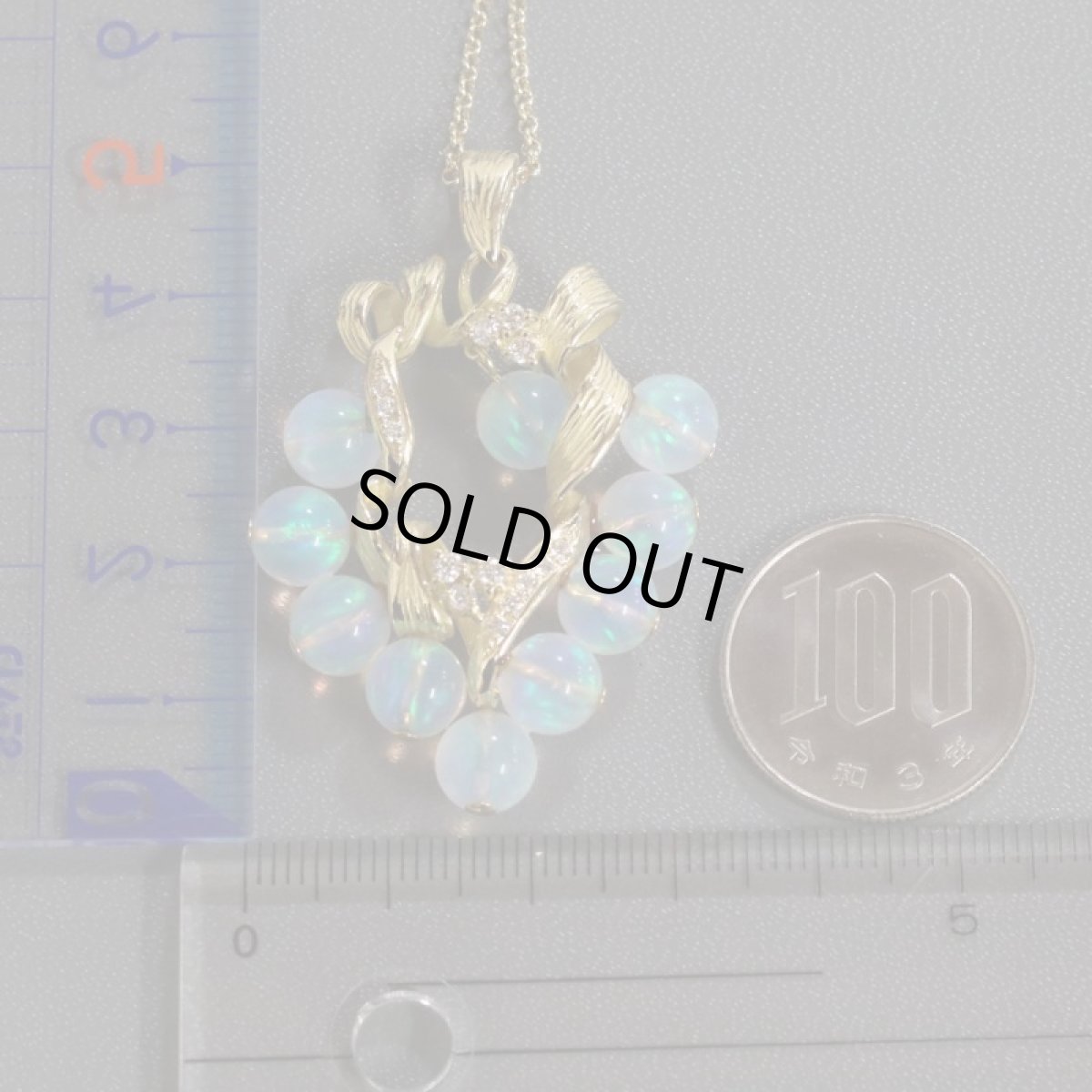 画像9: K18オパールダイヤモンドペンダント D0.30 15.3g (9)