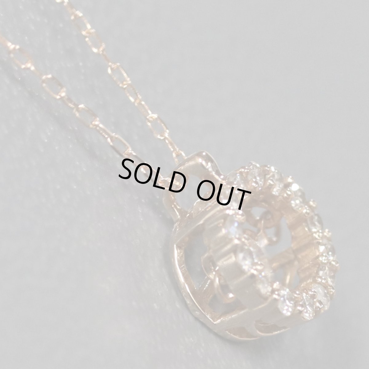 画像2: K18PGダイヤモンドネックレス D0.08 D0.12 1.3g (2)