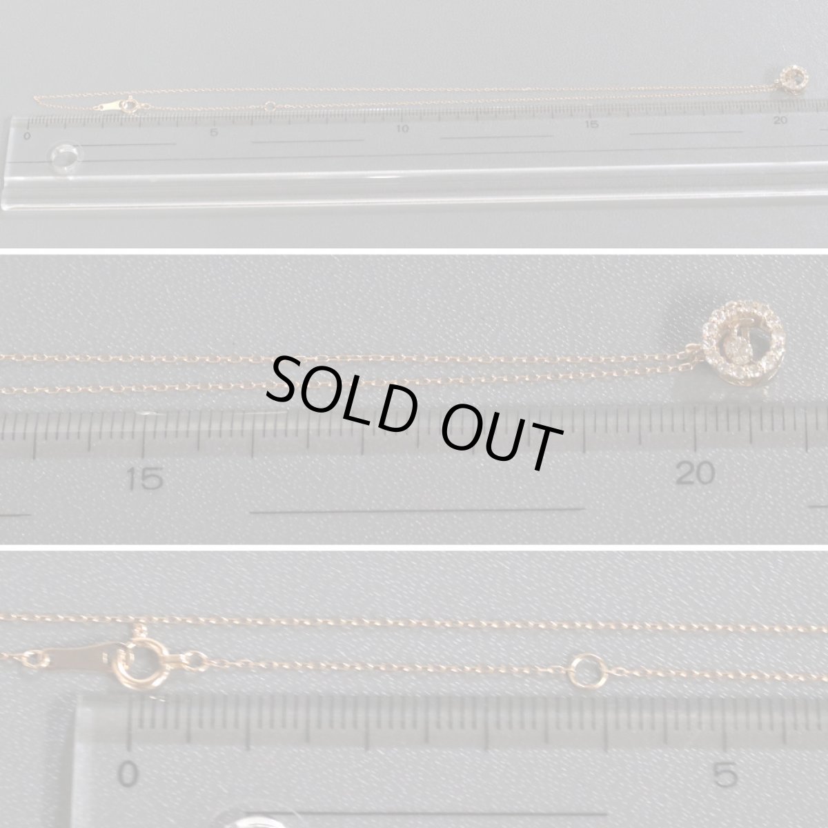 画像9: K18PGダイヤモンドネックレス D0.08 D0.12 1.3g (9)