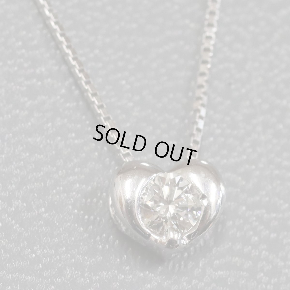 画像1: K18WGダイヤモンドネックレス ハートモチーフ D0.18 2.4g (1)