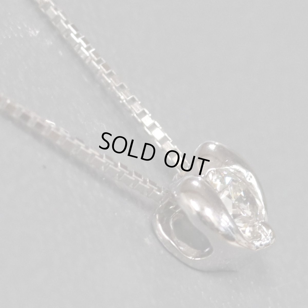 画像2: K18WGダイヤモンドネックレス ハートモチーフ D0.18 2.4g (2)