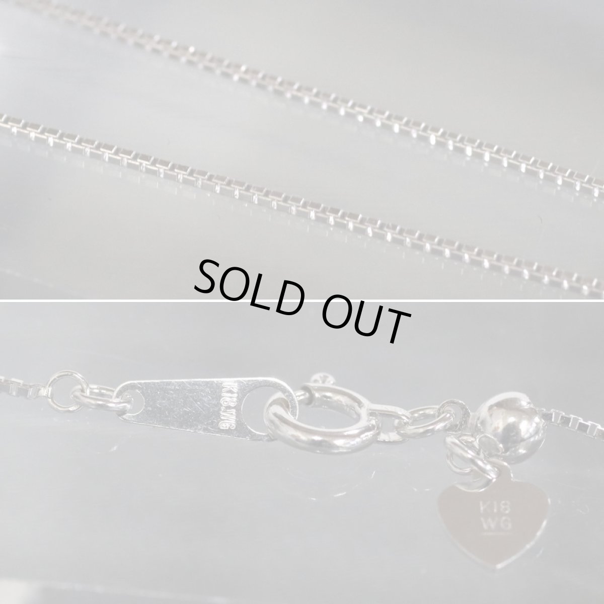 画像7: K18WGダイヤモンドネックレス ハートモチーフ D0.18 2.4g (7)