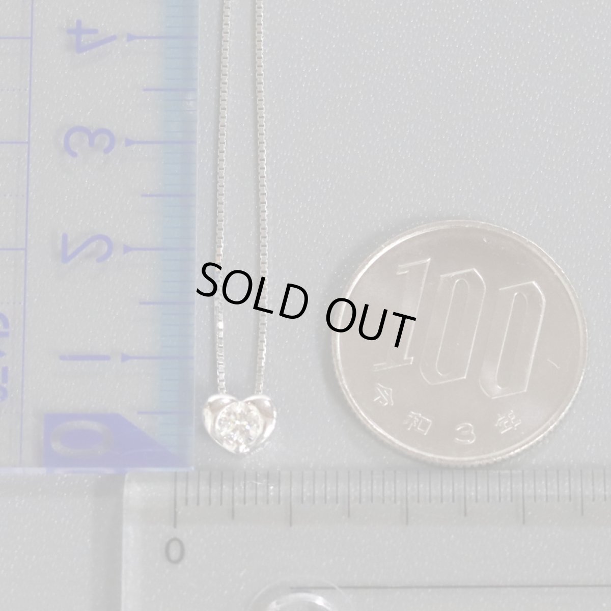 画像9: K18WGダイヤモンドネックレス ハートモチーフ D0.18 2.4g (9)