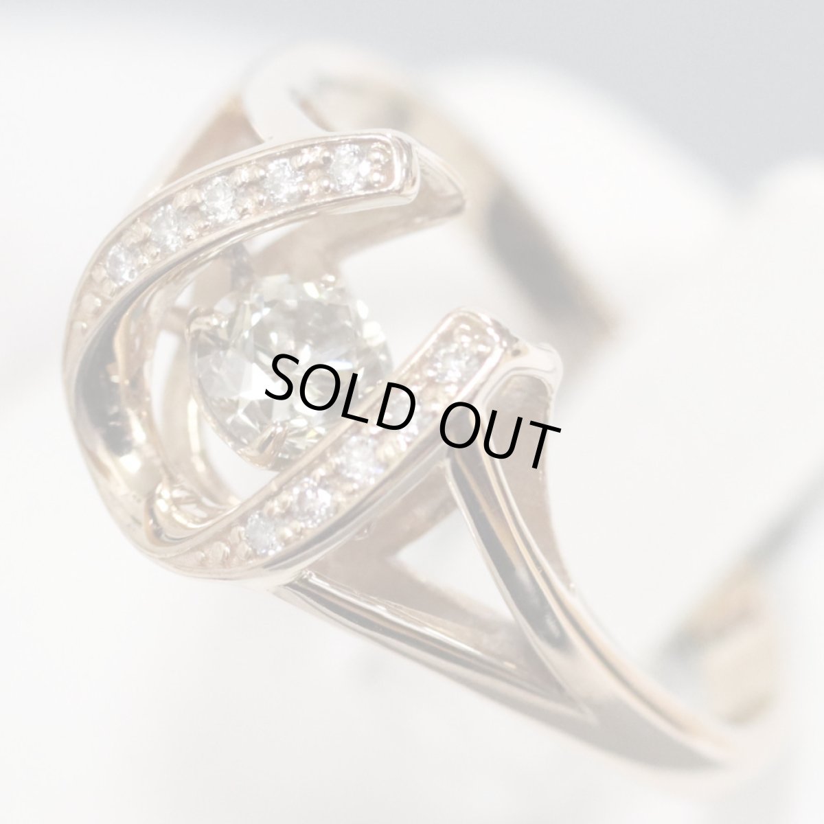 画像2: K18PGダイヤモンドリング D0.410 D0.06 3.8g #16 (2)