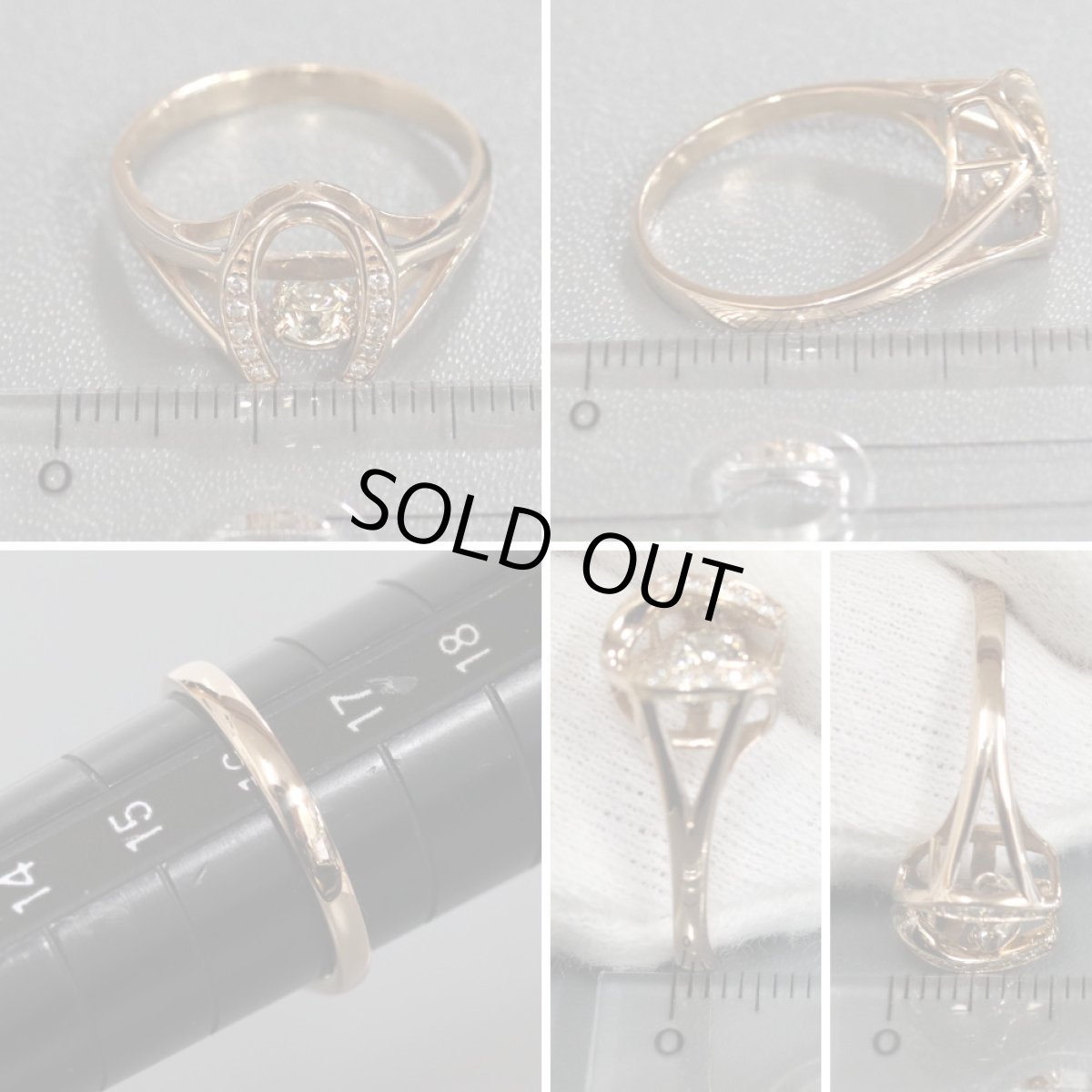 画像8: K18PGダイヤモンドリング D0.410 D0.06 3.8g #16 (8)