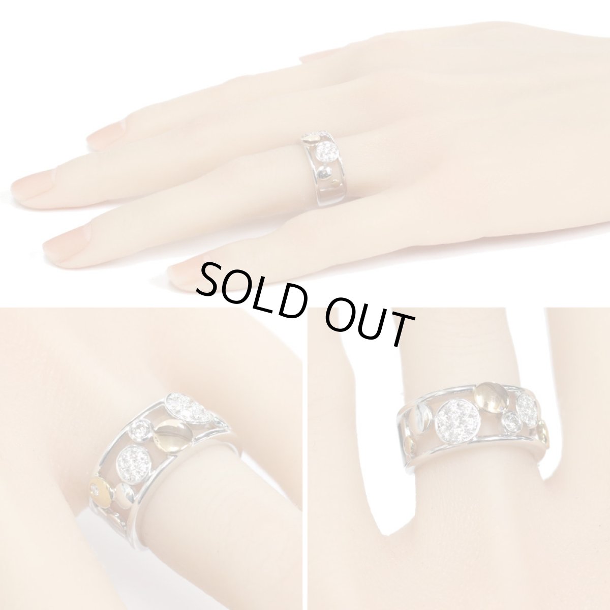 画像10: タサキ K18WG/PG/YGダイヤモンドリング D0.31 8.0g #10.5 (10)